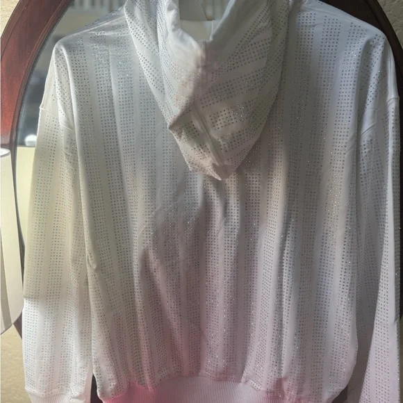Plus Size (Luxury Curvy) White Rhinestone Hoodie and Pants Set - Picture 6 of 11